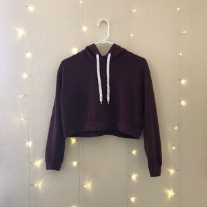 H&M Divided Maroon Cropped Hoodie